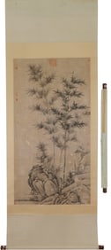 A Chinese painting of bamboo,Li Shixing mark