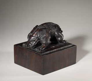 A red sandalwood dragon seal,Qing Dynasty,China