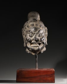 A buddha head statue,Tang Dynasty,China