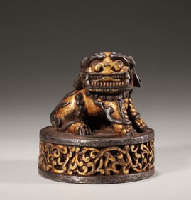 An iron with gold temple seal,Qing Dynasty,China