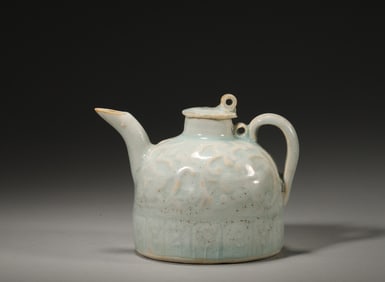 A flower patterned greenish white porcelain water pot,Song Dynasty,China,Song Dynasty,China