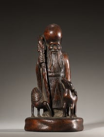 An aloeswood figurine,Qing Dynasty,China