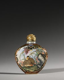 A copper enamel snuff bottle,Qing Dynasty,China