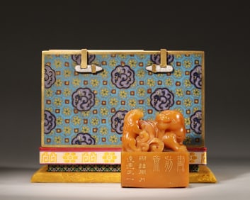 A tianhuang Shoushan soapstone beast seal,Qing Dynasty,China