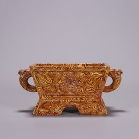 A Gongxian kiln twisted tire dragon head bowl,Qing Dynasty,China