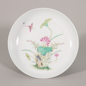 A famille rose flower porcelain plate,Qing Dynasty,China,Qing Dynasty,China