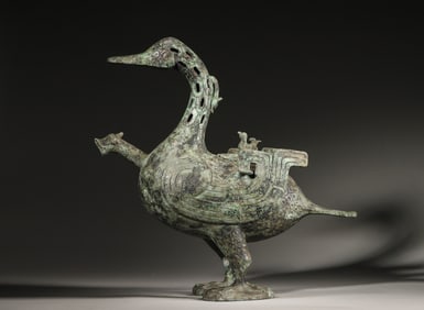A bronze duck shaped zun,Zhou Dynasty,China