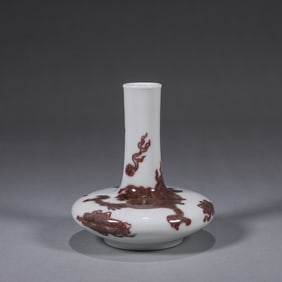 An underglaze red dragon patterned porcelain vase,Qing Dynasty,China,Qing Dynasty,China