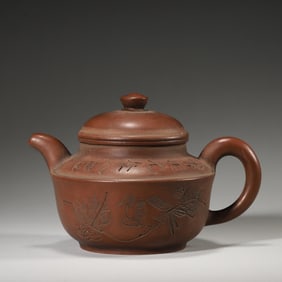 A zisha ceramic pot,Qing Dynasty,China