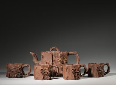 A set of purple clay teapots,Qing Dynasty,China
