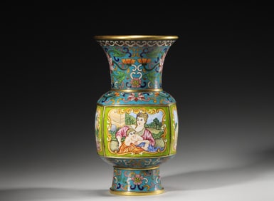 A cloisonne enamel beaker vase,Qing Dynasty,China