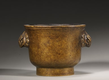 A double-eared copper censer,Qing Dynasty,China
