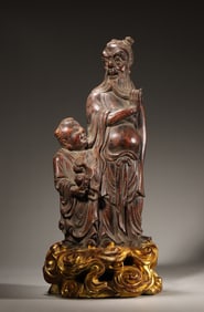 An aloeswood figurine,Qing Dynasty,China