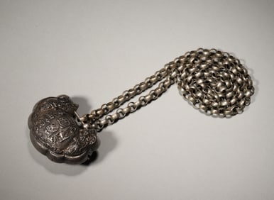 A silver longevity lock,Qing Dynasty,China