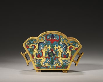 A kui dragon patterned double-eared cloisonne censer,Qing Dynasty,China