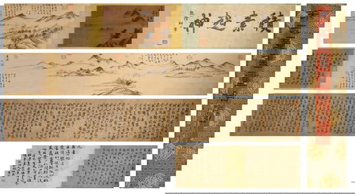 The Chinese calligraphy with painting, Mi Fu mark,Song Dynasty,China,Song Dynasty,China