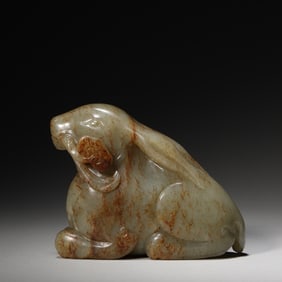 A jade rabbit ornament,Ming Dynasty,China