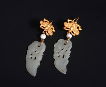 QING DYNASTY JADE EARRINGS