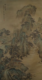 A CHINESE QING DYNASTY LANDSCAPE PAINTING BY YUAN JIANG