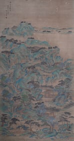 ANCIENT CHINESE INK LANDSCAPE PAINTING ZHAO MENGFU 182CM*97.5CM
