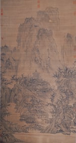 ANCIENT CHINESE INK LANDSCAPE PAINTING QIU YING