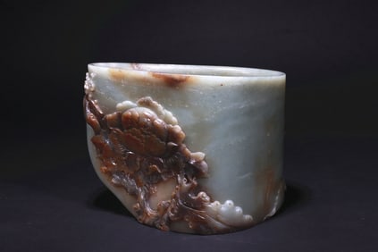 QING DYNASTY JADE PEN HOLDER