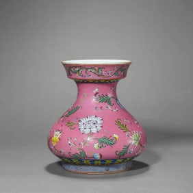Rouge Red Glaze Flower Dish-Top Vase