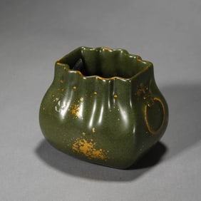 Teadust Glaze and Gold Splashed Vase
