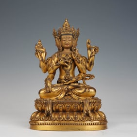 Gilt Bronze Statue of Eight-Armed Avalokitesvara