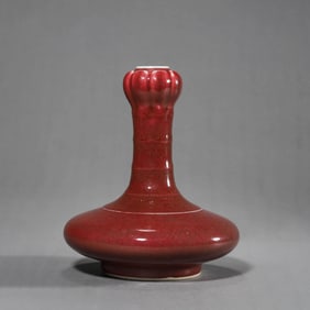 Sacrificial Red Glaze Garlic-Headed Vase