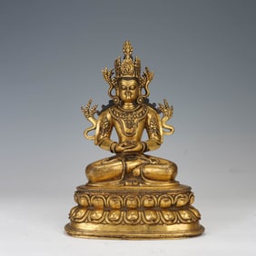 Gilt-Bronze Amitayus Statue