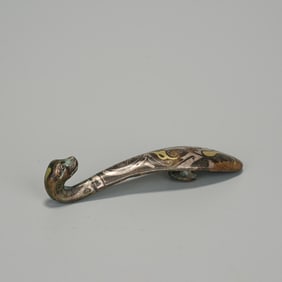 Gold and Silver Inlaying Bronze Belt Hook
