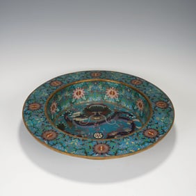 Cloisonne Enamel Dragon Dish