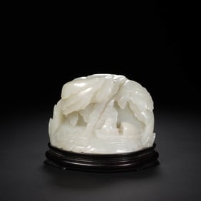 White Jade Figure Story Boulder