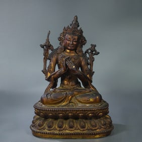 Gilt Bronze Statue of Manjusri
