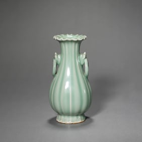 Celadon Glaze Double-Eared Vase