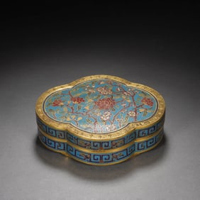 Cloisonne Enamel Flower Box and Cover