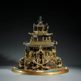 Gilt-Bronze Painted Mandala