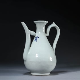 White-Glazed Incised Flower and Bird Ewer