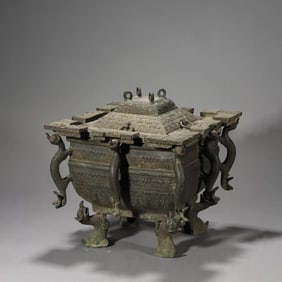 Bronze Ritual Eight-Dragon Square Vessel