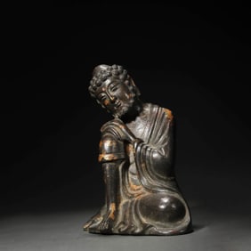 A Chinese Bronze Luohan Statue