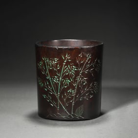 Sandalwood Bamboo-Form Brush Pot