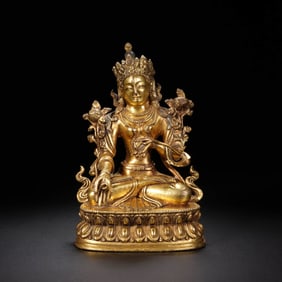 Gilt Bronze Statue of White Tara