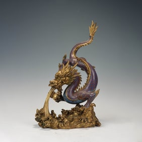 Cloisonne Enamel Dragon Statue