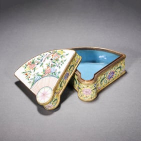 Painted Bronze Enamel Box and Cover