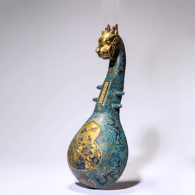 Cloisonne Enamel Flower and Bird Ornament