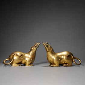 Gilt Bronze Mythical Beast Statue
