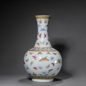Famille Rose Butterfly Vase