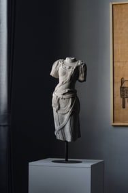 Ming Dynasty Lapis Lazuli Stone  Half-Length Statue