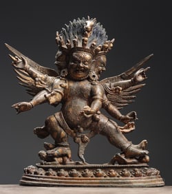 Qing Dynasty Bronze Gilt Tibetan Statue